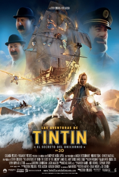 Cartel de Las aventuras de Tintín: El secreto del unicornio