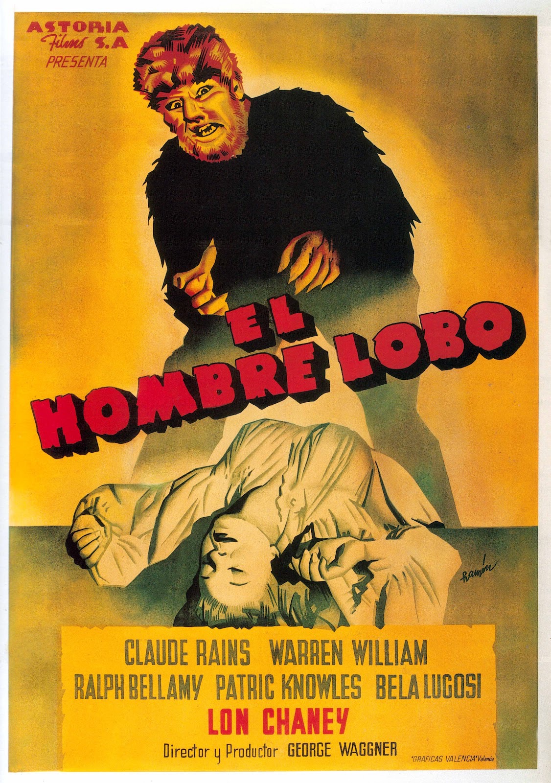 Cartel deEl hombre lobo